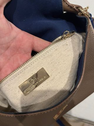 Bolso Piel Purificación García Beige/Marrón