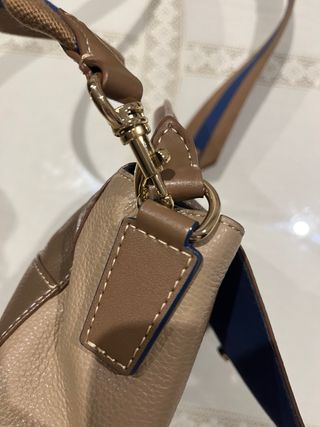 Bolso Piel Purificación García Beige/Marrón