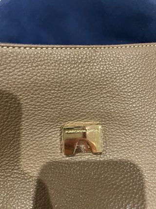 Bolso Piel Purificación García Beige/Marrón