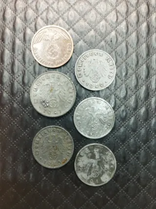 Lote 6 monedas antiguas alemanas III Reich