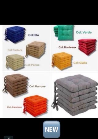 6 Cuscini per Sedie Cotone