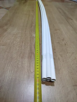 6 Palos 1 metro para jaulas plástico blanco