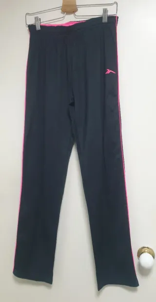 Pantalón chándal mujer negro y rosa