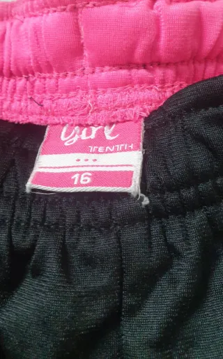 Pantalón chándal mujer negro y rosa