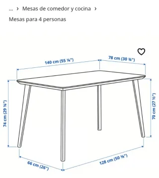 Mesa comedor madera negra Lisabo Ikea
