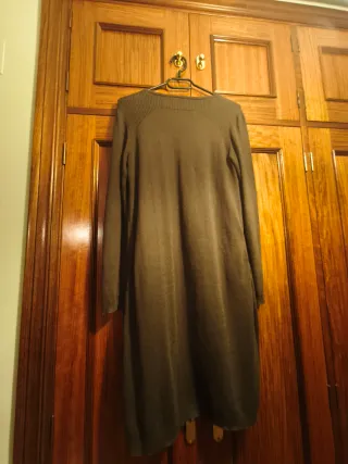 Vestido original marrón y multicolor, tonos caquis