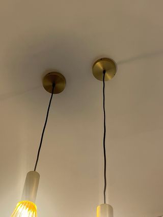 Lampadario moderno oro e trasparente