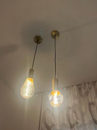 Lampadario moderno oro e trasparente