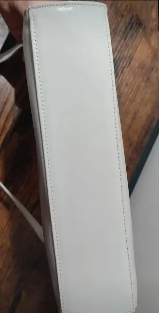 Borsa vintage pelle anni '80 grigio/bianco