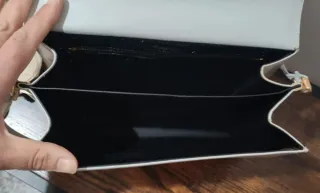 Borsa vintage pelle anni '80 grigio/bianco