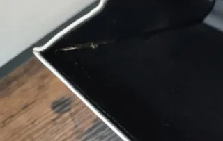 Borsa vintage pelle anni '80 grigio/bianco