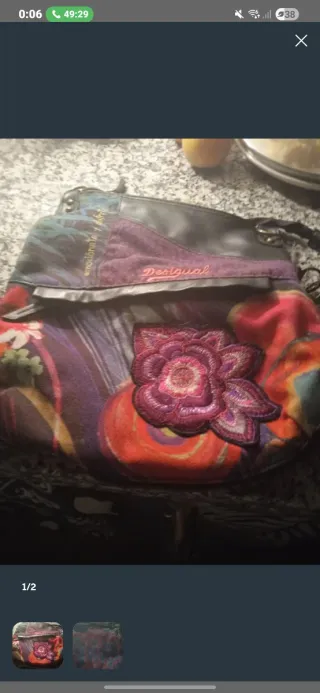 Bolso Desigual Multicolor con Flor Bordada