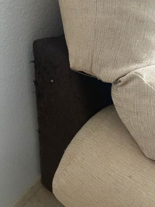 2 Sofás de tela beige y marrón