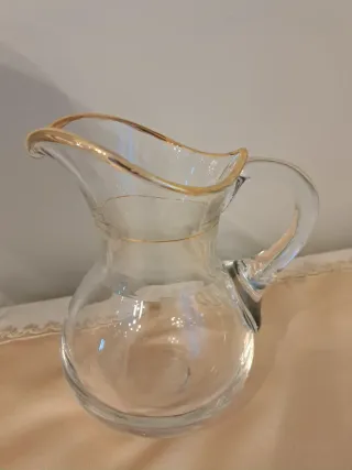 Set 2 caraffe vetro soffiato bordo oro