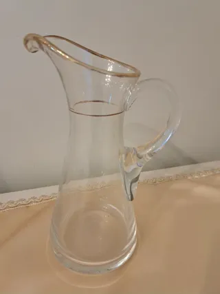 Set 2 caraffe vetro soffiato bordo oro