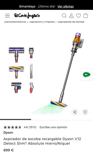 Aspirador Dyson V12 Detect Slim Absolute