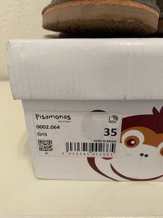 Botines niño ante gris talla 35. Marca Pisamonas.