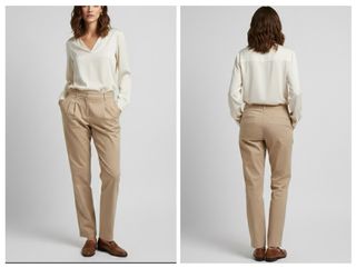 Pantalones Mango Talla S Beige