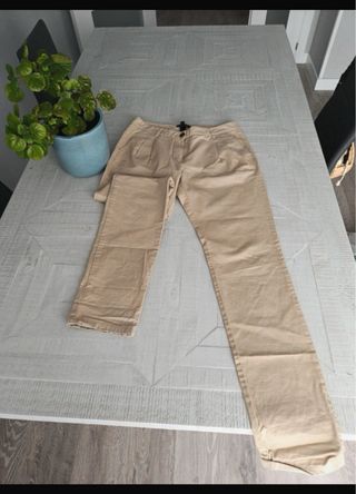 Pantalones Mango Talla S Beige