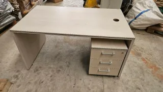 Mesa de oficina beige y gris 2 unidades