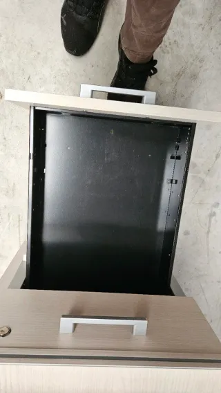 Mesa de oficina beige y gris 2 unidades