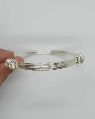 Pulsera Nudos Corredizos 7 hilos Plata 925