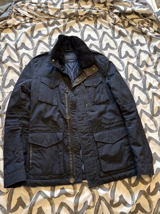 Chaqueta Parka Zara Man Azul Marino