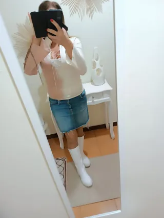 Gonna jeans Zara blu