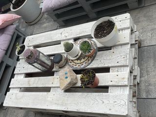 Sofá y mesa de palets gris