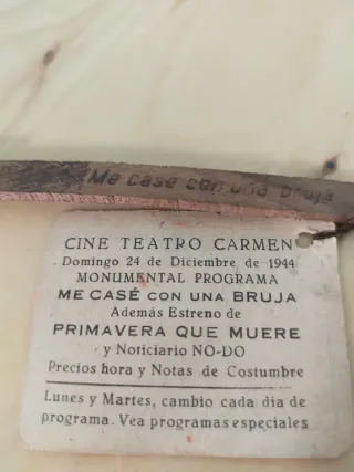 Programa Cine Me Casé con una Bruja 1944