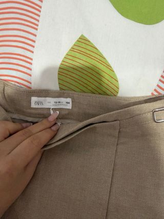 Falda pantalón beige