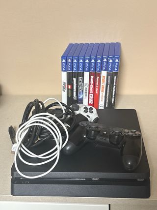 PS4 Slim 825GB + 1 Pad + 10 Giochi