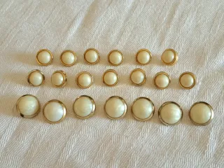 20 Bottoni Vintage Gioiello Perla e Oro