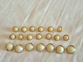 20 Bottoni Vintage Gioiello Perla e Oro