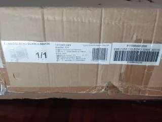 Cuna colecho 60*120 con cajones, blanca de madera