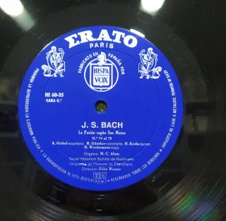 Vinilo LP J. S. Bach La Pasión según San Mateo
