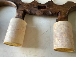 Lámpara rústica YUGO antiguo de Madera.