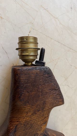 Lámpara rústica YUGO antiguo de Madera.