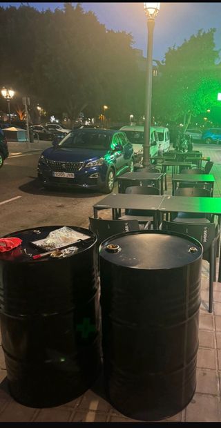 Barril Mesa Bar Restaurante Negro Brillante (2 ud)