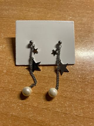 Pendientes de estrella con perla