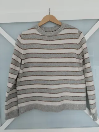 Jersey Springfield Rayas Gris y Blanco Talla M