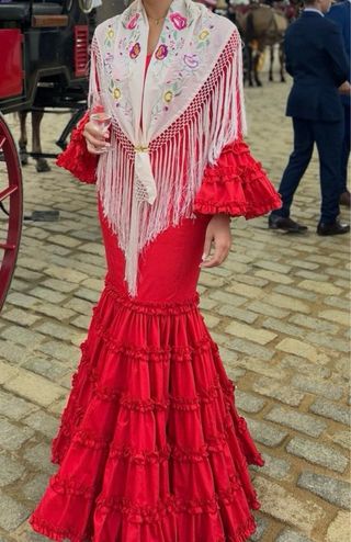 Traje de flamenca rojo