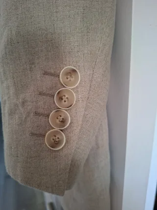 Americana de lino beige