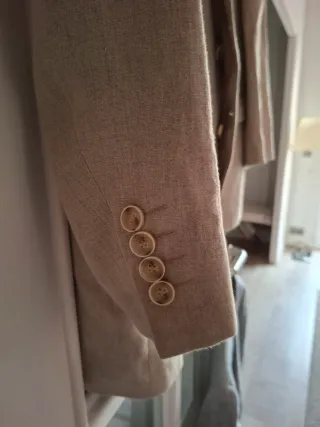 Americana de lino beige