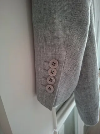 Americana de lino gris