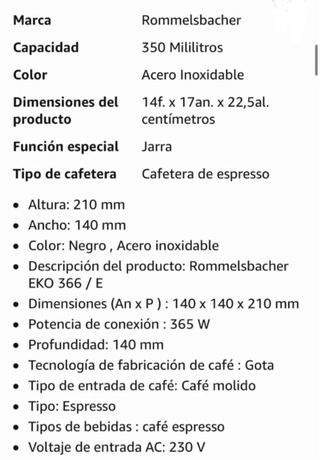 liquida, Cafetera espresso, Rommelsbacher, coffee
