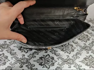 Borsa vintage pelle cobra nera oro