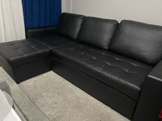 Sofá Cama Chaise Longue Piel Sintética