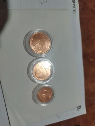 Lote 3 monedas San Marino 1, 2 y 5 céntimos 2006