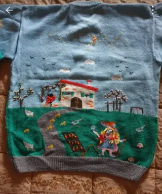 Maglia Donna Lana Fatta a Mano Vintage